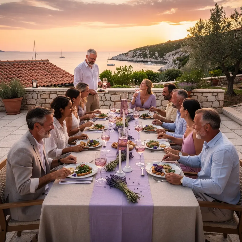 Šalica čaja od lavande s parom koja izlazi, pružajući osjećaj opuštanja.
