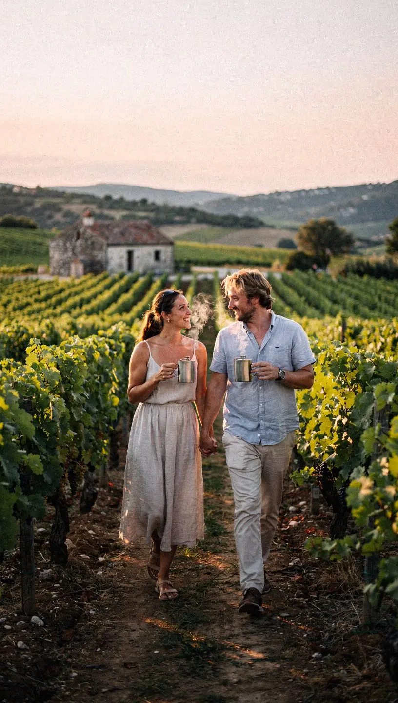 Zeleni listovi čaja i lavande u pozadini, stvarajući prirodnu harmoniju.